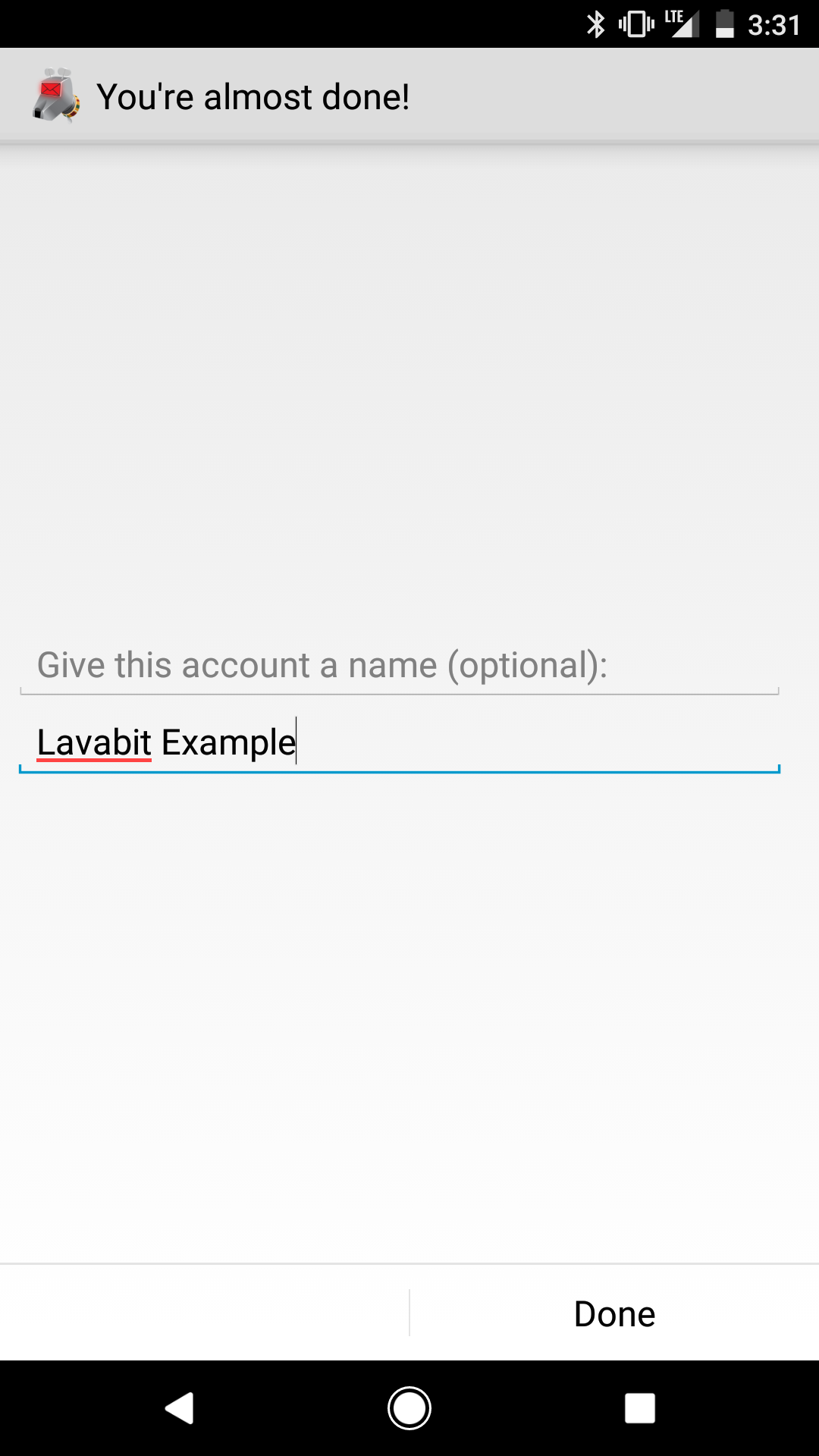 entering account name